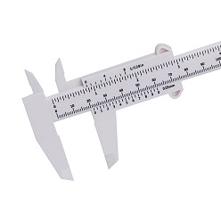 Белый Пластиковый скользящий штангенциркуль, двойная шкала, портативная линейка мм/дюйм, белые, диапазон измерения: 15см