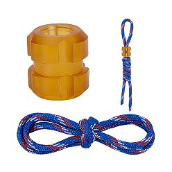 Синий 1 Сумка, сплетенная вручную нейлоновая веревка для зонта, для использования на открытом воздухе, с пластиковой бисера, синие, 13x11.5 мм, отверстие : 5.5 мм