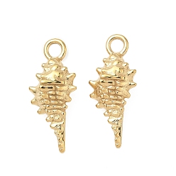 Shell Shape 304 подвески из нержавеющей стали, реальный 18 k позолоченный, формы раковины, 23.5x10x5 мм, отверстие : 2.5 мм