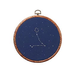 Pisces DIY Embroidery Kits, Including Embroidery Cloth & Thread, Needle, Embroidery Hoop, Instruction Sheet, Pisces, 150x150mm
