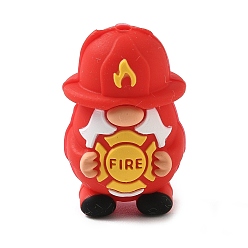 Красный Силиконовые бусины, фокусные бусы, пожарные, красные, 30x19.5x16.5 мм, отверстие : 2.2 мм