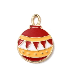 Christmas Bell Рождественские эмали сплава подвески, золотые, Рождественский колокольчик, 22x16x2 мм, отверстие : 3.5x2 мм