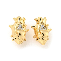 Питайи Латунные микро проложить кубического циркония подвески, реальный 18 k позолоченный, прозрачные, питайи, 13x8x8 мм, отверстие : 1 мм