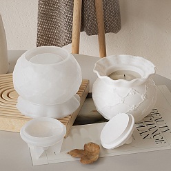 Белый Силиконовые формы, формы для ящиков для хранения, формы для литья гипсовой смолы, белые, 90x73 мм, внутренний диаметр: 58 мм