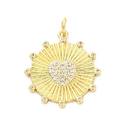 Прозрачный Латунные микро проложить кубического циркония подвески, без кадмия и без свинца, сердце прелести, реальный 16 k позолоченный, с целью перехода в кольце, прозрачные, 22.5x20x1.5 мм, отверстие : 3.5 мм