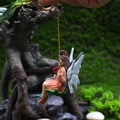 Colorful Miniature Resin Couple Fairy, for Dollhouse Accessories Pretending Prop Decorations, Colorful, 85x60x60mm