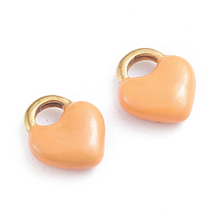 Сэнди Коричневый Ионное покрытие (ip) 304 брелоки из нержавеющей стали, эмалированные блестки, запирать, золотые, песчаный коричневый, 11x9.5x3.5 мм, отверстие : 3.5x2.5 мм