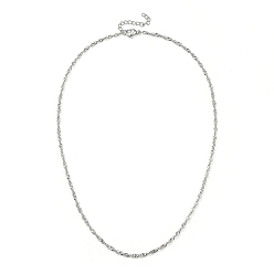 Нержавеющая Сталь Цвет Не тускнеет 304 ожерелья из нержавеющей стали сингапурская цепь, цепочки ожерелья волна воды, с карабин-лобстерами , цвет нержавеющей стали, 17.71 дюйм (45 см), 2.5 мм