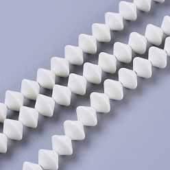 Белый Природный агат бисер нитей, двухконусные, 10x8 мм, отверстие : 0.8 мм, около 48 шт / нитка, 15.75 дюйм (40 см)