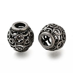 Античное Серебро 304 из нержавеющей стали европейские шарики, бусины с большим отверстием, полые Rondelle, античное серебро, 10x10 мм, отверстие : 4 мм