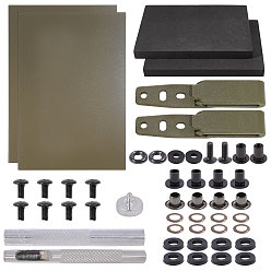 Color mezclado Kit para hacer estuches (hágalo usted mismo), Funda de transporte de plástico con clip para la cintura, clip para cuchillo, clip trasero, hallazgos de ojal de ojal de latón, tablero de espuma EVA, color mezclado, 107x21x4 mm