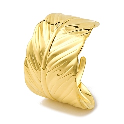 Золотой Ионное покрытие (ip) лист 304 браслеты из нержавеющей стали для женщин, золотые, внутренний диаметр: 2x2-3/8 дюйм (5x5.9 см)