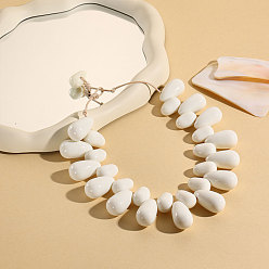 Белый Ожерелья из смоляных бусин в форме капли для женщин, белые, 20.08 дюйм (51 см)