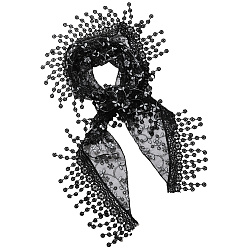 Черный Повязки на голову из полиэстера для женщин, аксессуары для волос треугольник, чёрные, 1000x310x0.5 мм