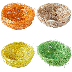 (52) Непрозрачная лаванда 4шт. 4 цветов, декоративная елка из конопляной нити, имитирующая птичье гнездо., аксессуары для оформления микроландшафта, разноцветные, 48.5x19.5 мм, 1 шт / цвет