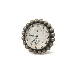 Часы Плоские круглые ручки для стеклянных ящиков, со сплавом, шкаф тянет ручки, аксессуары для дверных ручек, 42x35 мм