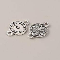 Античное Серебро Подвески из сплава в тибетском стиле, звенья часов, плоско-круглые, античное серебро, 20.5x13.3x1.3 мм, отверстие : 2 мм