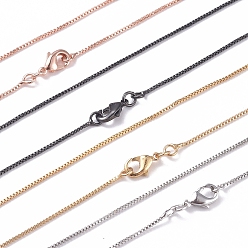 (52) Непрозрачная лаванда Латунная венецианская цепочка, Ожерелья с цепочкой, с карабин-лобстерами , долговечный, разноцветные, 16.53 дюйм (42 см), 1 мм