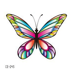 Butterfly Pride Rainbow Flag Removable Temporary Tattoos Paper Stickers, Butterfly, 6x6cm
