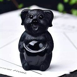 Обсидиан Натуральный обсидиановый орнамент, украшение для домашнего рабочего стола, ремесло, свинья, 60 мм