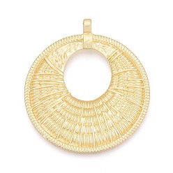 Матовый Золотой Цвет Большие сплавочные подвески, плоские круглые прелести, матовый золотой цвет, 69.5x61.5x5 мм, отверстие : 4 мм