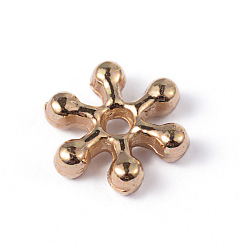 Golden Alloy Daisy Spacer Beads, Flower, Lead Free & Cadmium Free, Golden, 7x2mm, Hole: 1.5mm