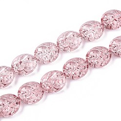 Бледно-фиолетовый Красный Краска для выпечки, прозрачные стеклянные бусины, нити, овал и пчела, бледно-фиолетовый красный, 15.5x13.5x7.5 мм, отверстие : 1 мм, около 40 шт / нитка, 24.80 дюйм (63 см)