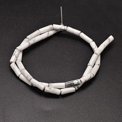 Howlite Natural Howlite Column Beads Strands, 13~14x4~5mm Hole: 1mm, about 28pcs/strand, 15.2 inch