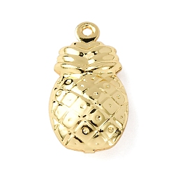 Ананас Латунные подвески, долговечный, стойки покрытие, без кадмия и без свинца, реальный 18 k позолоченный, ананас, 18x10x5 мм, отверстие : 1 мм