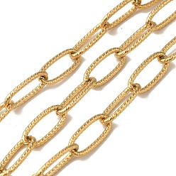 Настоящее золото 18K Ионное покрытие (ip) 304 цепи с овальными звеньями из нержавеющей стали, несварные, с катушкой, реальный 18 k позолоченный, 16.5x7.5x1.5 мм, 10 м / рулон