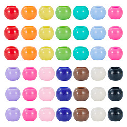 (52) Непрозрачная лаванда 200шт непрозрачные акриловые европейские бусины, бусины с большим отверстием, круглые, разноцветные, 12x9.8 мм, отверстие : 6.5 мм