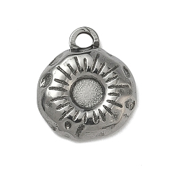 Нержавеющая Сталь Цвет 304 Настройки кабошон из нержавеющей стали кулон, плоско-круглые, цвет нержавеющей стали, лоток : 3.5 мм, 13.5x11.5x2.5 мм, отверстие : 2 мм