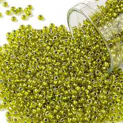(1013) Silver Lined Peridot Luster Toho runde Rocailles, japanische Rocailles, (1013) Silbergefütterter Peridotglanz, 11/0, 2.2 mm, Bohrung: 0.8 mm, über 1110pcs / Flasche, 10 g / Flasche