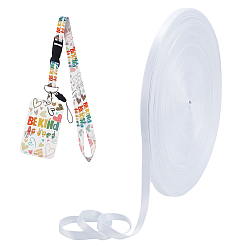 Белый Поликоттонная лента, для пошива аксессуаров, белые, 3/8 дюйм (10~11 мм), около 109.36 ярдов (100 м) / рулон