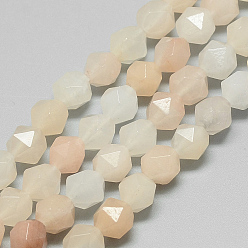 Розовый Авантюрин Натуральный розовый авантюрин бисер нитей, звезды вырезать круглые бусы, граненые, 9.5~10x9 мм, отверстие : 1.5 мм, около 37~39 шт / нитка, 14.9 дюйм