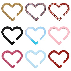 (52) Непрозрачная лаванда 18шт 9 цвета акриловые подвески для бокалов, бокал маркер, сердце, разноцветные, 43x50x2.5 мм, 2 шт / цвет