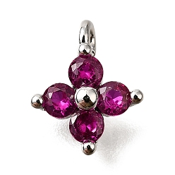 Платина Латунные микро проложить кубического циркония подвески, без кадмия, без никеля и без свинца, , платина, 9.5~10x7.5~8x3 мм, отверстие : 1.2 мм