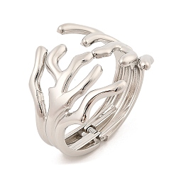 Платина Широкие браслеты из сплава для женщин, ствол дерева, платина, внутренний диаметр: 2-3/8x1-7/8 дюйм (5.95x4.75 см)