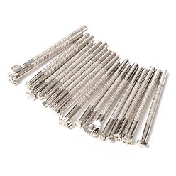 Платина Наборы инструментов для резки кожи, ремня своими руками, деревянная ремесленная печать, платина, 10.9x0.95x0.65 см, 20 шт / комплект