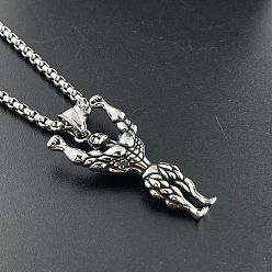 Античное Серебро Стильные мужские подвески-ожерелья унисекс из нержавеющей стали для мускулистых мужчин, античное серебро