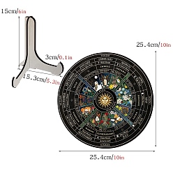 Солнце Календарь на деревянном колесе, деревянная витрина, черный держатель подставка, стеллаж для хранения маятников в деревенском стиле, ведьма, солнце, 254 мм