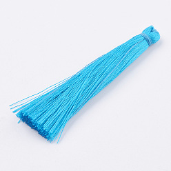 Темно-Голубой Нейлон кисточка кулон украшение, глубокое синее небо, 65~74x6 мм