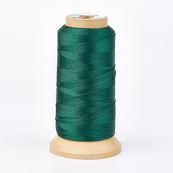 Verde Oscuro Hilo de poliéster, por encargo tejida fabricación de joyas, verde oscuro, 0.7 mm, sobre 310 m / rollo