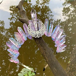Pink Резинки для волос из натуральных кристаллов, корона для волос, для женщин девушек, розовые, 300 мм