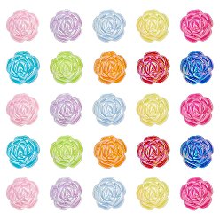 (52) Непрозрачная лаванда 60шт 10 цвета УФ-покрытие переливающиеся акриловые бусины, AB цвет, цветок, разноцветные, 24x32 мм, отверстие : 3 мм, 6 шт / цвет