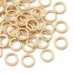 Real 18K Gold Plated SHEGRACE Brass Beads, Large Hole Beads, Round Ring, Lead Free & Cadmium Free & Nickel Free, Real 18K Gold Plated, 8x1.2mm, Hole: 6mm