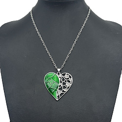 Сердце Сплав горный хрусталь кулон ожерелья, платина, сердце