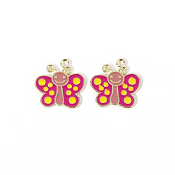 Камелия Подвески из эмали и сплава, подвески в виде бабочек/стрекоз, золотые, камелия, 24x24 мм, 10 шт / комплект