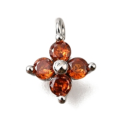 Платина Латунные микро проложить кубического циркония подвески, без кадмия, без никеля и без свинца, , платина, 9.5~10x7.5~8x3 мм, отверстие : 1.2 мм