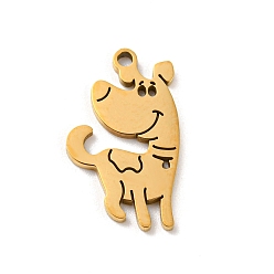 Doré  Pendentifs en acier inoxydable, Coupe au laser, chien, or, 201mm, Trou: 17x10x1mm